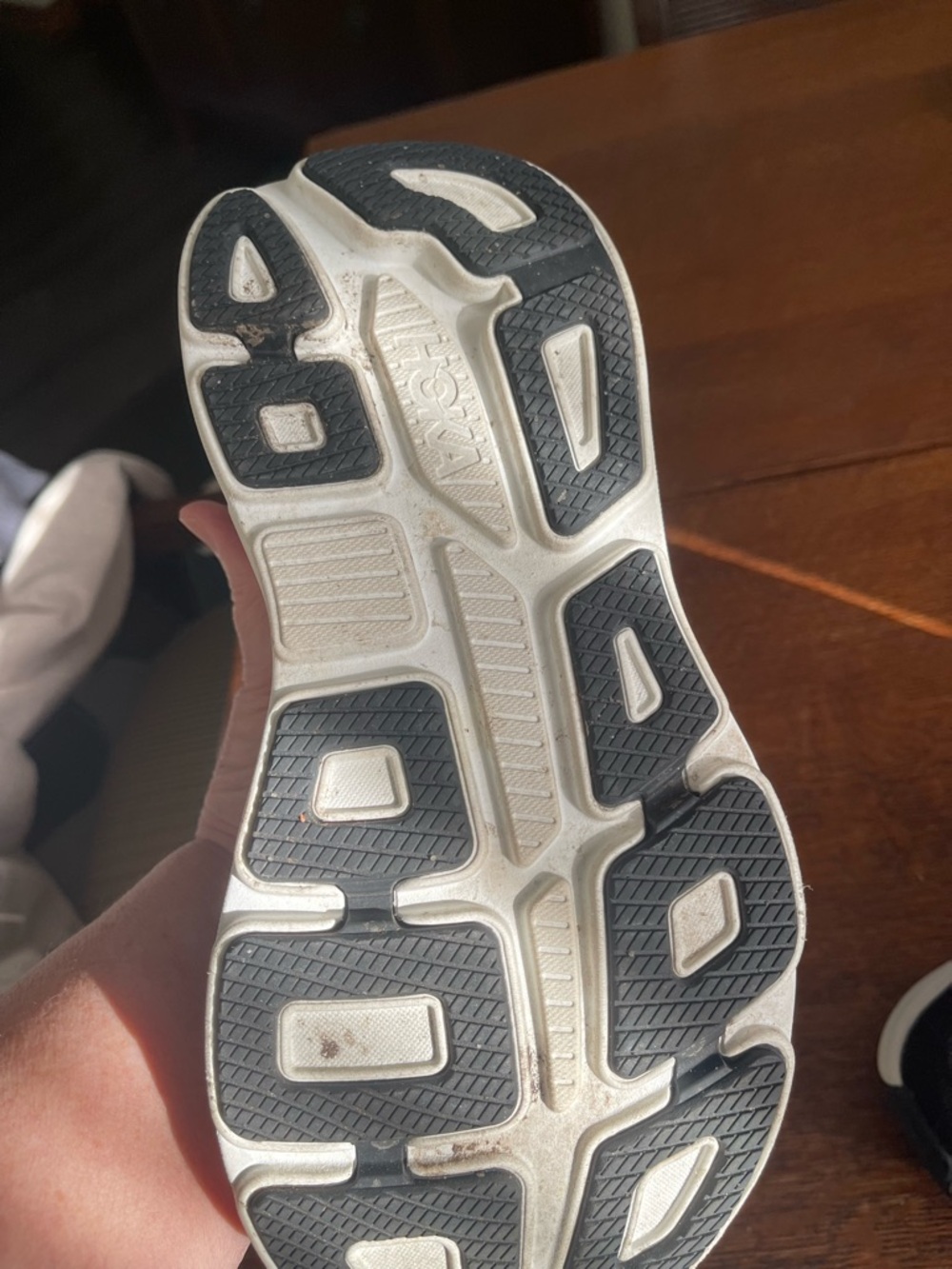 Hoka Black and White Bondi 9 - worn 1x - Picture 6 of 11